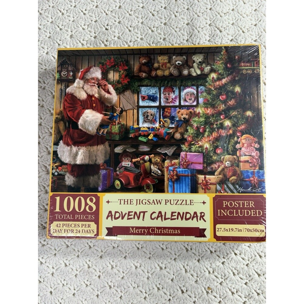 NEW Sealed The Jigsaw Puzzle ADVENT CALENDAR Merry Christmas Santa 1008 pieces